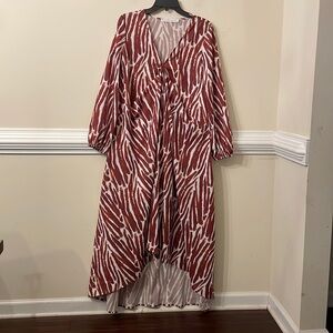 Berta cabestany brown & white dress